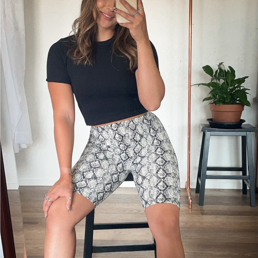 Snake Print Biker Shorts